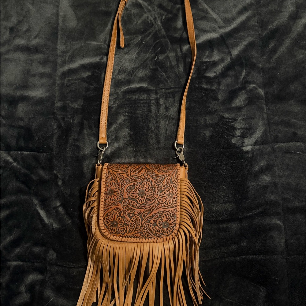 Montana West Tan Floral Crossbody Bag